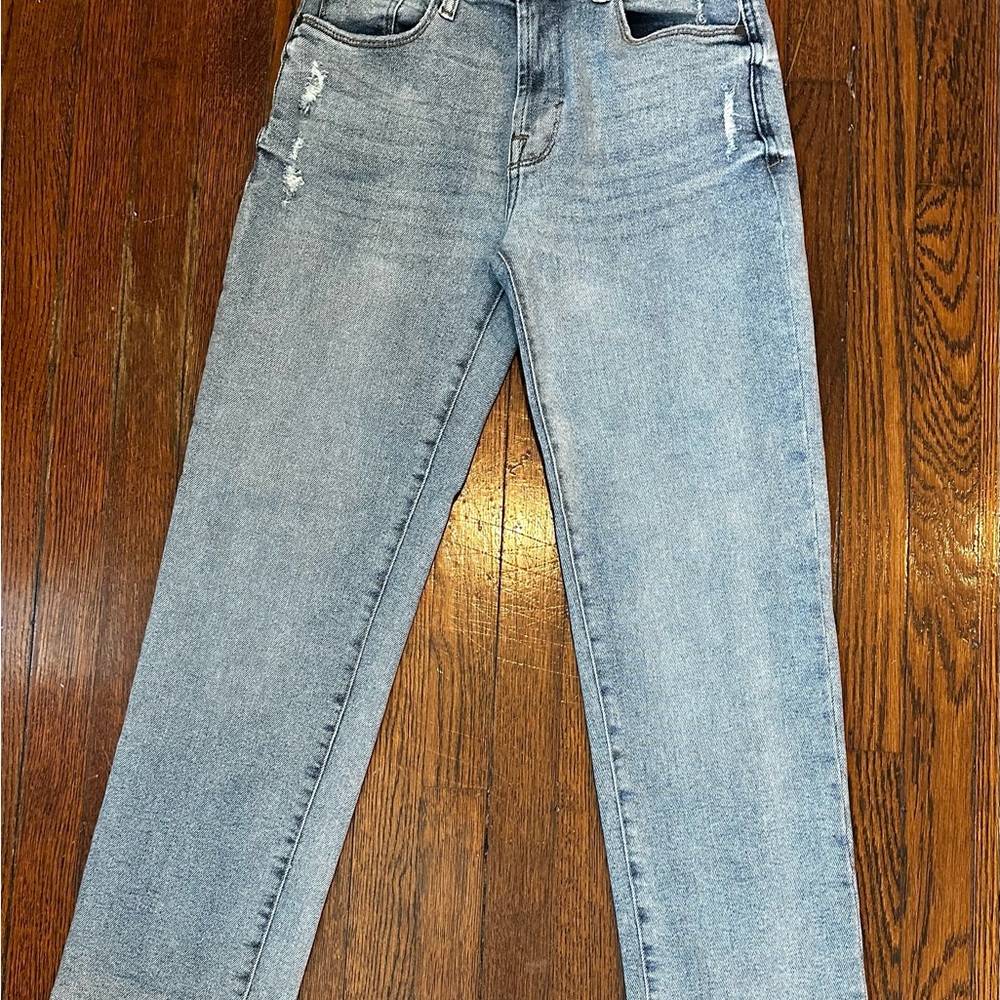 Kensi Women's Distressed Gray Jeans